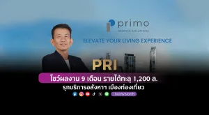 PRI โชว์ผลงาน 9 เดือน รายได้ทะลุ 1,200 ล.รุกบริการอสังหาฯ เมืองท่องเที่ยว