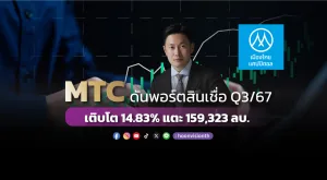 MTC ดันพอร์ตสินเชื่อ Q3/67 เติบโต 14.83% แตะ 159,323 ลบ.