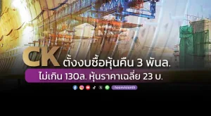 CK ตั้งงบซื้อหุ้นคืน 3พันล. ไม่เกิน130ล. หุ้นราคาเฉลี่ย 23 บ.